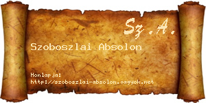 Szoboszlai Absolon névjegykártya